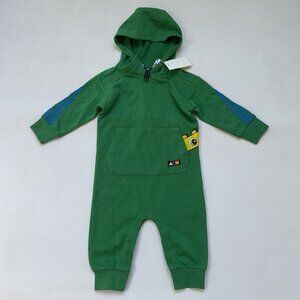 Adidas Infant Lego Bodysuit Long Sleeves With Hoodie In Green Size 12 Months